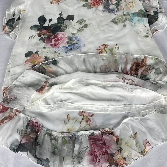 VIOLA Borghi Silk Blend Florsl Blouse Made in Italy - Picture 5 of 9